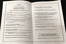 Inside of rededication program. Image courtesy of Julee Thomas.