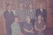 Carl, Bob, Don, Abe, Bill and Edward, Ethel, Mom and Betty.