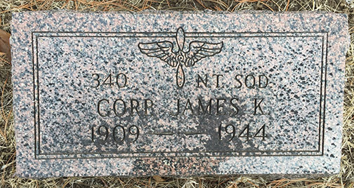 James Reid's grave marker at Sunset Cemetery, Manhattan, KS.