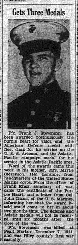 Jake's postumously awarded.